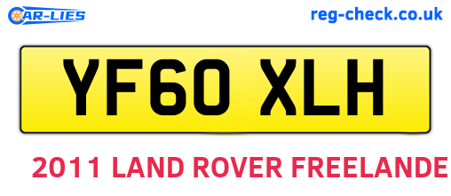 YF60XLH are the vehicle registration plates.