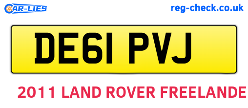 DE61PVJ are the vehicle registration plates.