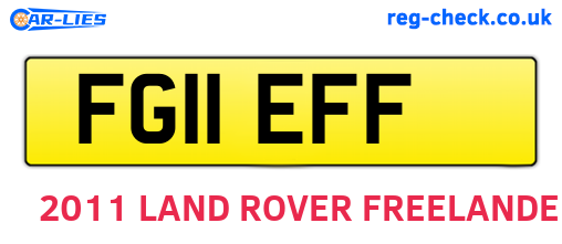 FG11EFF are the vehicle registration plates.