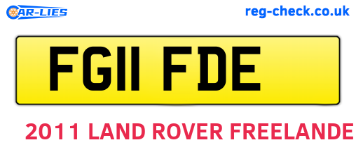 FG11FDE are the vehicle registration plates.