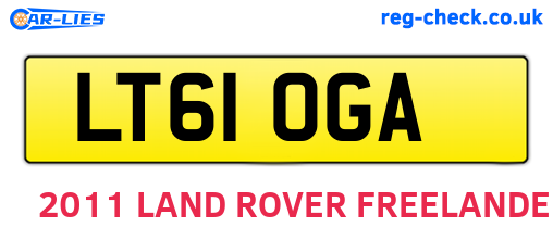 LT61OGA are the vehicle registration plates.
