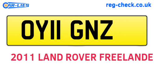 OY11GNZ are the vehicle registration plates.