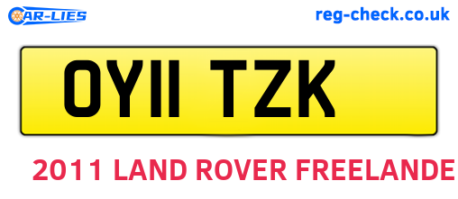 OY11TZK are the vehicle registration plates.