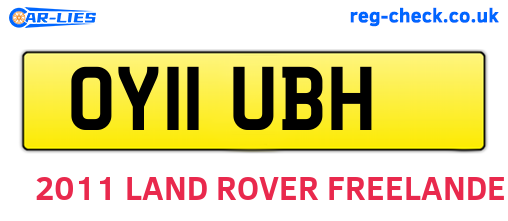 OY11UBH are the vehicle registration plates.
