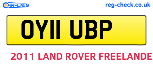 OY11UBP are the vehicle registration plates.