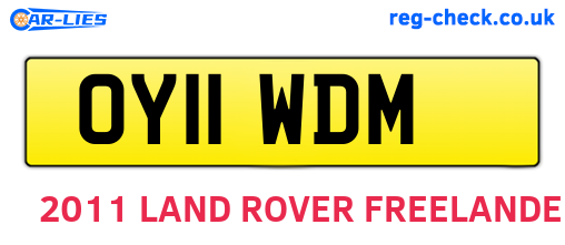 OY11WDM are the vehicle registration plates.