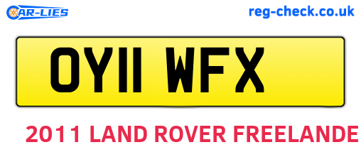 OY11WFX are the vehicle registration plates.