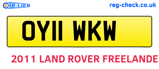 OY11WKW are the vehicle registration plates.