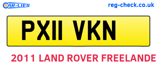 PX11VKN are the vehicle registration plates.