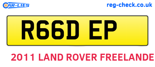 R66DEP are the vehicle registration plates.