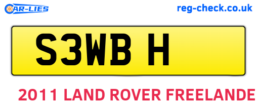 S3WBH are the vehicle registration plates.