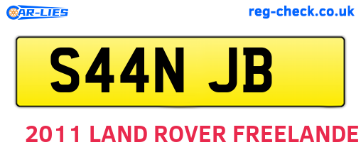 S44NJB are the vehicle registration plates.