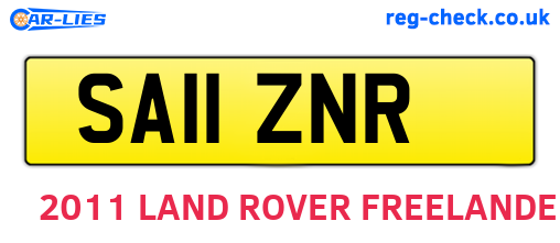 SA11ZNR are the vehicle registration plates.