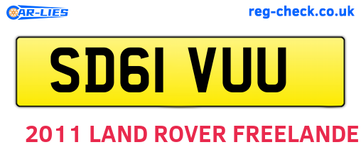 SD61VUU are the vehicle registration plates.