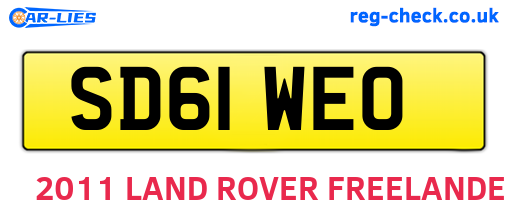 SD61WEO are the vehicle registration plates.