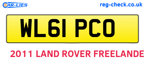 WL61PCO are the vehicle registration plates.