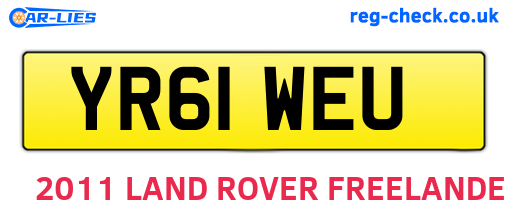YR61WEU are the vehicle registration plates.