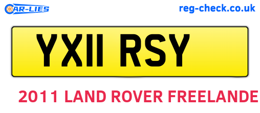 YX11RSY are the vehicle registration plates.
