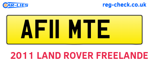 AF11MTE are the vehicle registration plates.