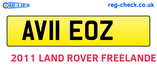 AV11EOZ are the vehicle registration plates.