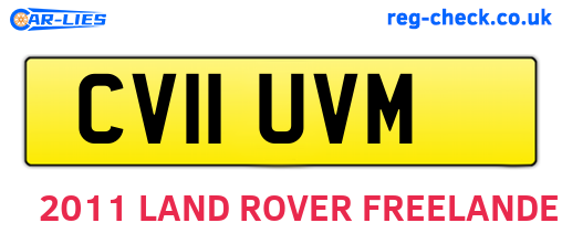 CV11UVM are the vehicle registration plates.