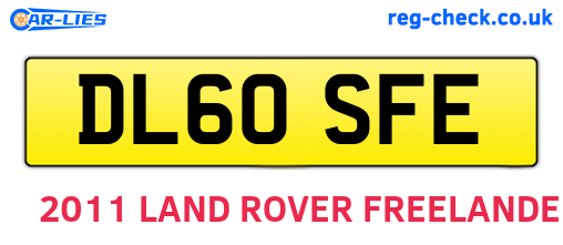 DL60SFE are the vehicle registration plates.
