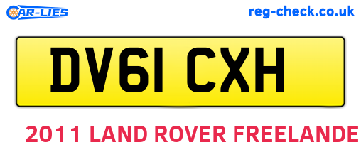 DV61CXH are the vehicle registration plates.