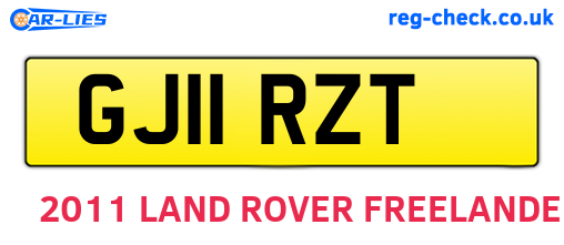 GJ11RZT are the vehicle registration plates.