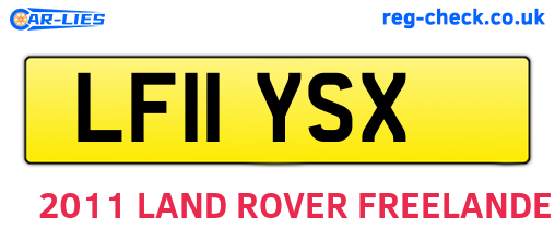 LF11YSX are the vehicle registration plates.