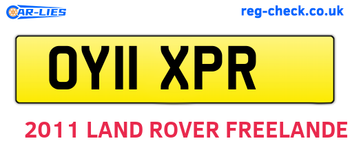 OY11XPR are the vehicle registration plates.