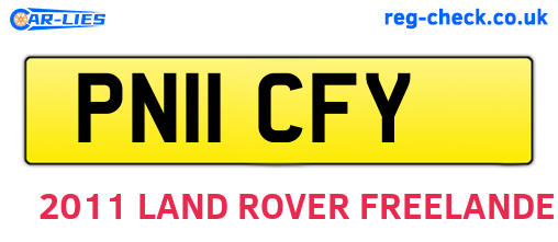 PN11CFY are the vehicle registration plates.