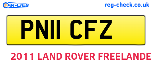 PN11CFZ are the vehicle registration plates.
