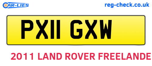 PX11GXW are the vehicle registration plates.