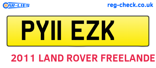 PY11EZK are the vehicle registration plates.