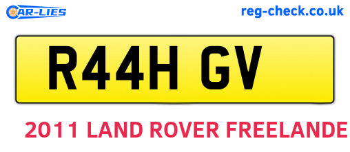 R44HGV are the vehicle registration plates.