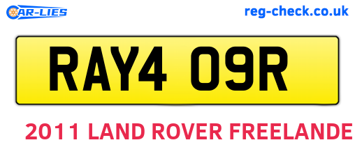 RAY409R are the vehicle registration plates.