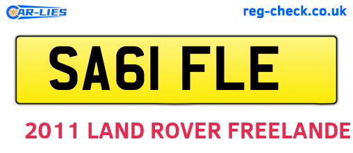 SA61FLE are the vehicle registration plates.