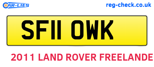SF11OWK are the vehicle registration plates.