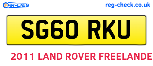 SG60RKU are the vehicle registration plates.