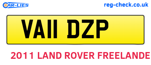 VA11DZP are the vehicle registration plates.