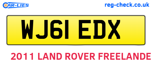 WJ61EDX are the vehicle registration plates.