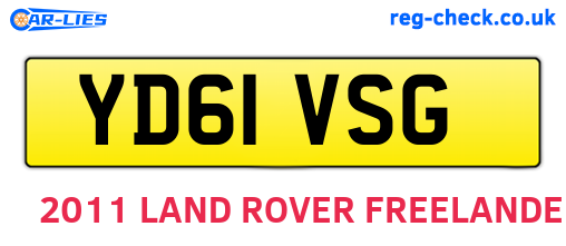 YD61VSG are the vehicle registration plates.