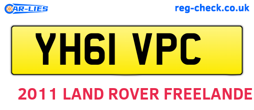 YH61VPC are the vehicle registration plates.