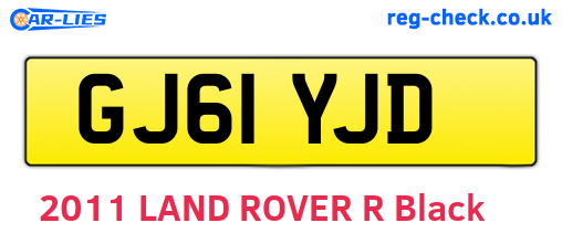 GJ61YJD are the vehicle registration plates.