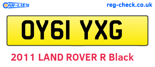OY61YXG are the vehicle registration plates.