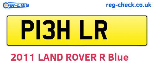 P13HLR are the vehicle registration plates.