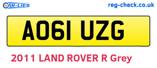 AO61UZG are the vehicle registration plates.