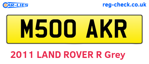 M500AKR are the vehicle registration plates.