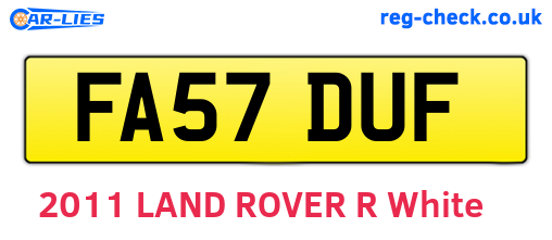 FA57DUF are the vehicle registration plates.