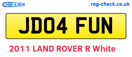 JD04FUN are the vehicle registration plates.